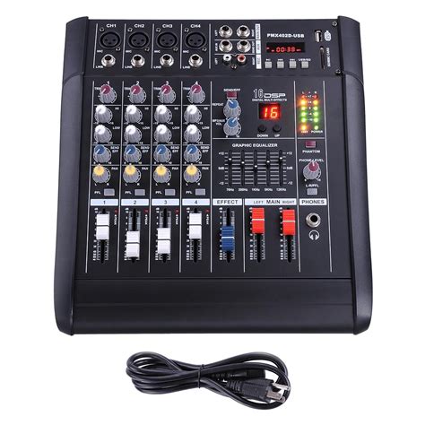 channel professional powered mixer power mixing amplifier wusb slot amp dsp  ebay