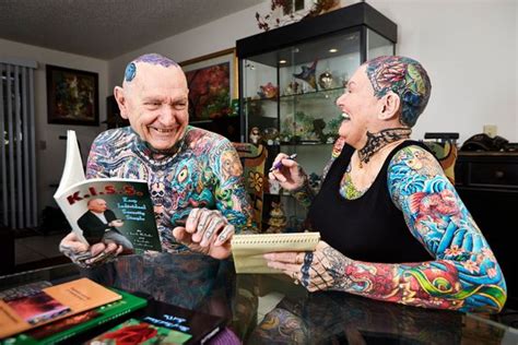 senior couple breaks world record for most tattoos on the body huffpost
