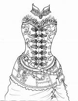 Coloring Steampunk Corset Pages Panic Disco Boudoir Color Getcolorings Dress sketch template