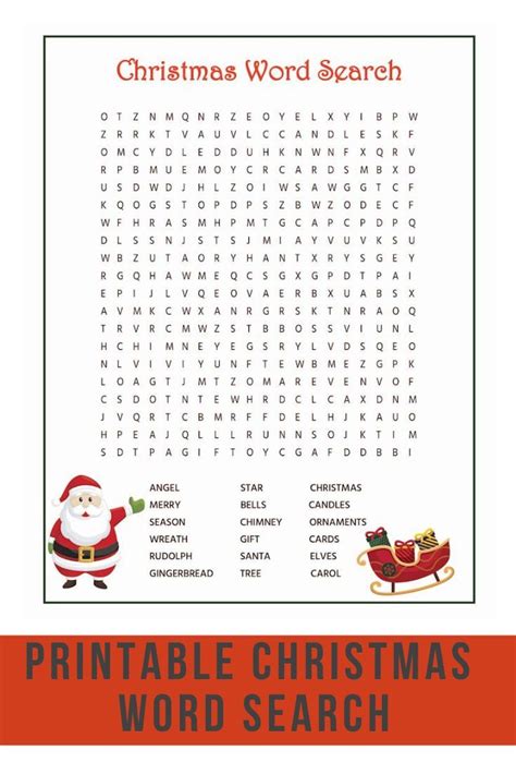 christmas word search  activities