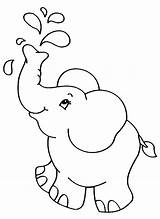 Coloring Elephants Kids Pages Simple Color Children Animals sketch template