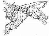 Digimon Metalgarurumon sketch template
