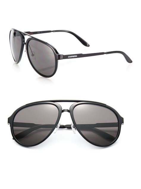 carrera 58mm aviator sunglasses in black for men lyst