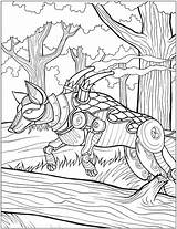 Coloring Pages Steampunk Doverpublications Book Animals Publications Dover Animal Welcome Zb Samples sketch template