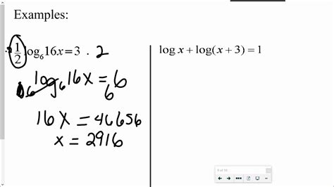 solving logarithmic functions youtube