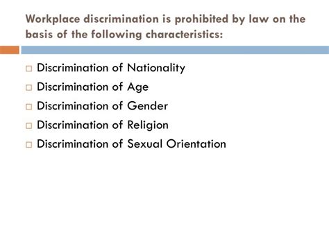 ppt discrimination in the workplace powerpoint presentation id 2425767