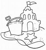 Sandcastle Coloring Drawing Sand Castle Getdrawings sketch template