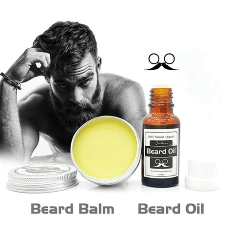 2pcs lanthome natural beard oil and beard care wax balm organic beard