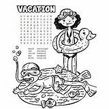 Vacation Word Printable Search Coloring Summer Puzzles Activity Days Kids Searches Hot Fun Themed Time Rainy Crafts Family Printables Freekidscrafts sketch template