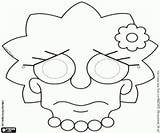 Simpson Lisa Coloring Mask Simpsons Pages Printable Choose Board sketch template