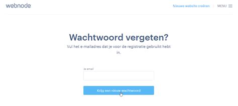 webnode hoe  ik een nieuw wachtwoord aanvragen
