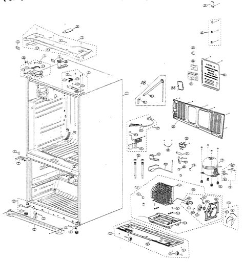 cabinet parts diagram parts list  model rfabrsxaa samsung parts refrigerator parts