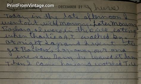 miss norma s diary december 21 1961 barbara and i were in the