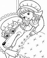 Caperucita Riding раскраска Krasnaya 1360 Scufita Rosie волк sketch template