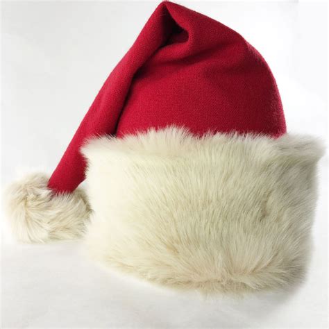 luxury santa hat  merino wool  huggable ivory faux fur santas
