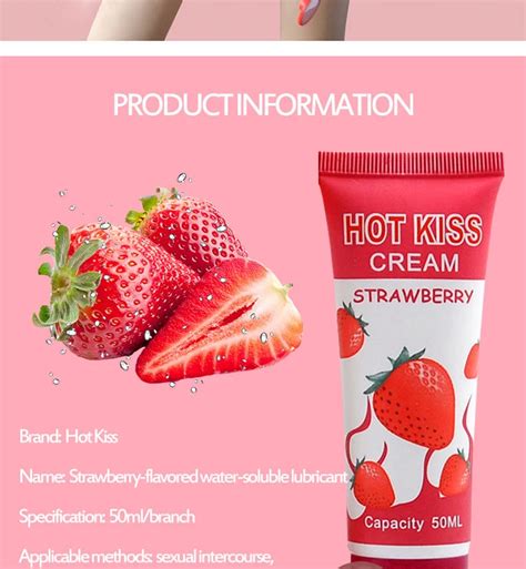 Hot Kiss Lubricant Cream Strawberry Cream Sex Lube Body Massage Oil
