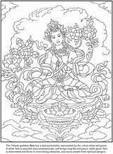 Coloring Pages Goddess Book Coloriage Printable Dover Color Publications Para Tara Colouring Goddesses Mystery Tibetan Number Long Green Compassion Zen sketch template