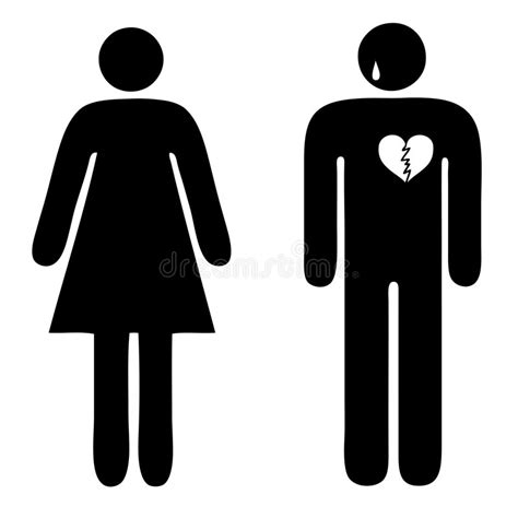 sad man couple people vector broken heart stock vector illustration