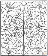 Mandala Stained Glass Coloring Square Pattern Pages Printable Mandalas sketch template