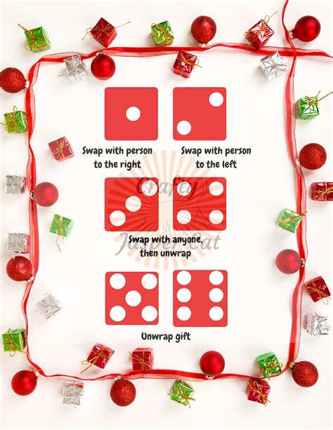 dice gift exchange game christmas  family  friends holiday party