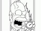 Coloring Simpson Homer Simpsons Popular sketch template
