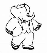 Babar Rei Elefante Elefantes Pintar Tudodesenhos sketch template