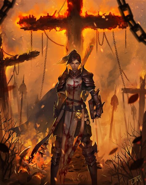 female priest and inquisitor dungeon and fighter drawn by midfinger