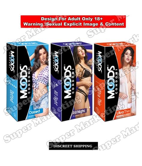 Moods Condom 30 Pcs All Night Dotted Ultrathin Monthly Combo Pack Of 3
