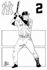 Jeter Derek Coloring Pages Sheets Template sketch template