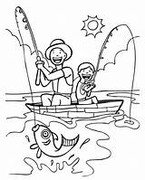 Coloring Fishing Pages Kids Clipart Printable Library sketch template