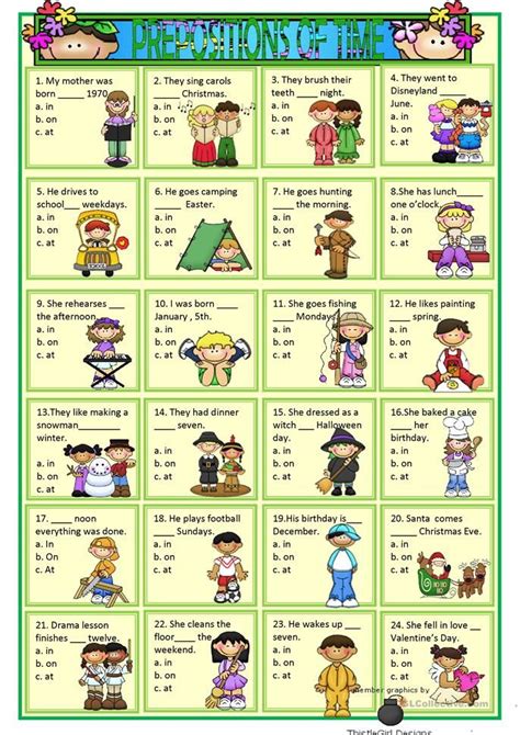 prepositions  time prepositions teaching prepositions preposition