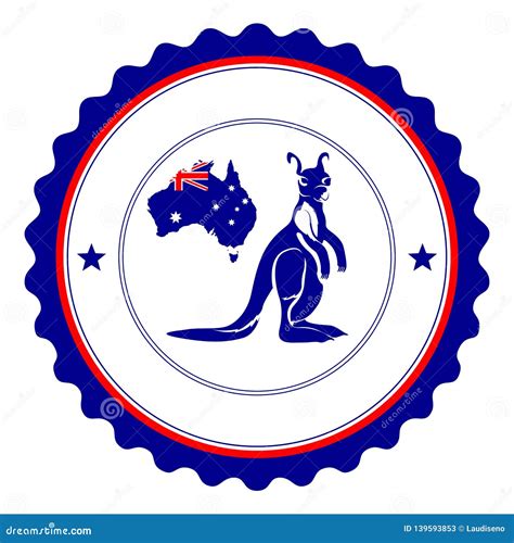 colored australian label stock vector illustration  mammal