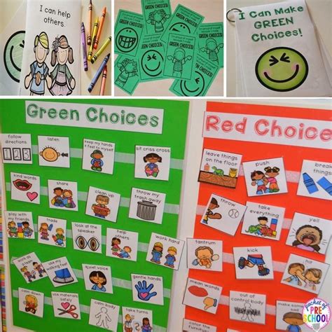 red choices green choices  printables