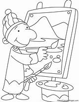 Artist Coloring Pages Kids sketch template