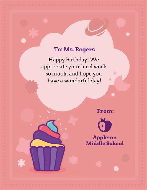 teacher birthday card