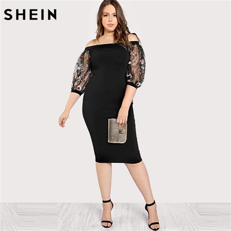 Buy Shein Black Plus Size Party Summer Dress Off The