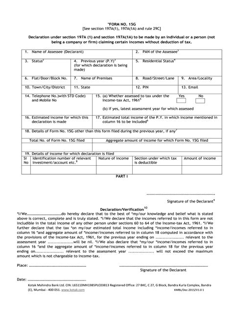 india form  kotak mahindra bank  fill  sign printable template   legal forms