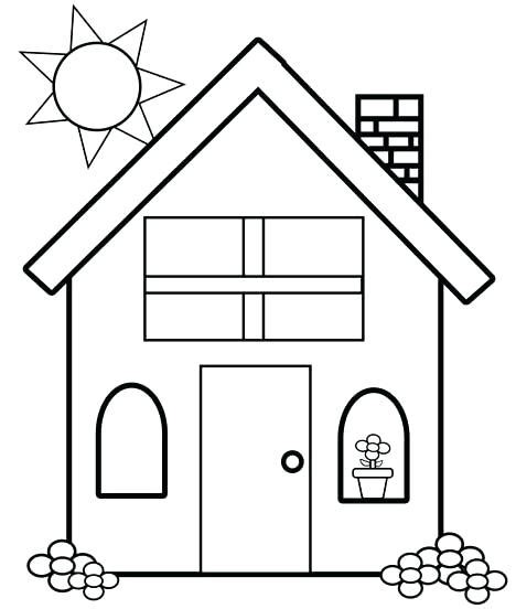 simple house coloring pages  getcoloringscom  printable