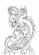 Hydra Headed Three Dragon Drawing Deviantart Drawings Getdrawings Drawn Fantasy sketch template