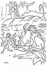 Coloring Lion King Pumbaa Hiding Pages Frightfully Color Print Designlooter Kids Hellokids Fun sketch template