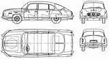 Tatra 603 Blueprints Sedan sketch template