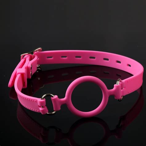 Newest Pink Silicone Open Mouth Gag Bondage Harness Ring Gags Bdsm