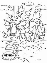 Kleurplaten Gyarados Omanyte Malvorlage Pokémon Tegninger Colorier sketch template