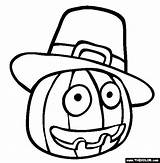 Coloring Pumpkin Thanksgiving Pilgrim Online Pages Thecolor sketch template