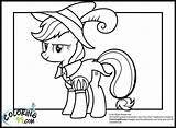 Coloring Pony Little Pages Applejack Funny Costume Color Choose Board sketch template