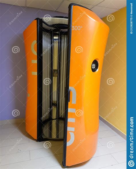 orange vertical tanning booth stock image image of hotel care