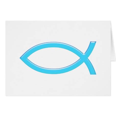 ichthus christliches fisch symbol blau grusskarte zazzle