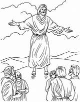 Ascension Coloring Jesus Pages Bible Kids Christ Heaven Lord Printable Line Drawing Crafts Craft Childrens Ascending Colouring Into Activity Testament sketch template