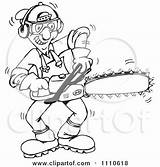 Chainsaw Tree Trimmer Clipart Man Vector Illustration Starting His Coloring Pages Royalty Dennis Holmes Designs Chainsaws Holding Mad Two Red sketch template