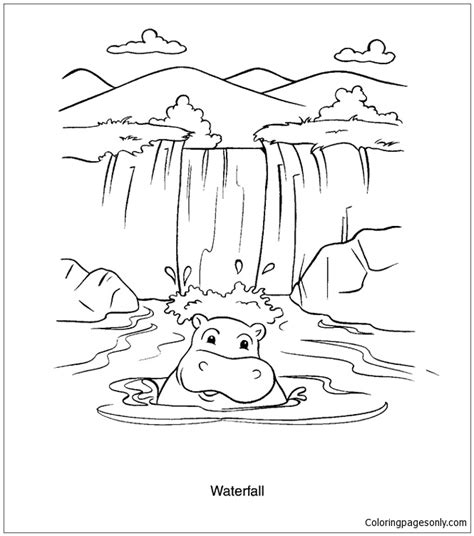 waterfall  coloring page  printable coloring pages